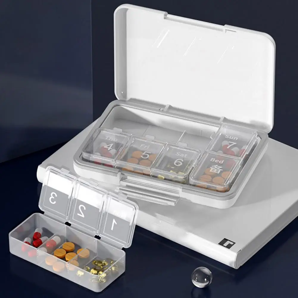 Portable Weekly Pill Storage Box, 7 Days Organizer, 14 Grids, Leak-Proof, Sealed, Transparent, Travel Pill Organizer
Portable Weekly Pill Storage Box, 7 Days Organizer, 14 Grids, Leak-Proof, Sealed, Transparent, Travel Pill Organizer