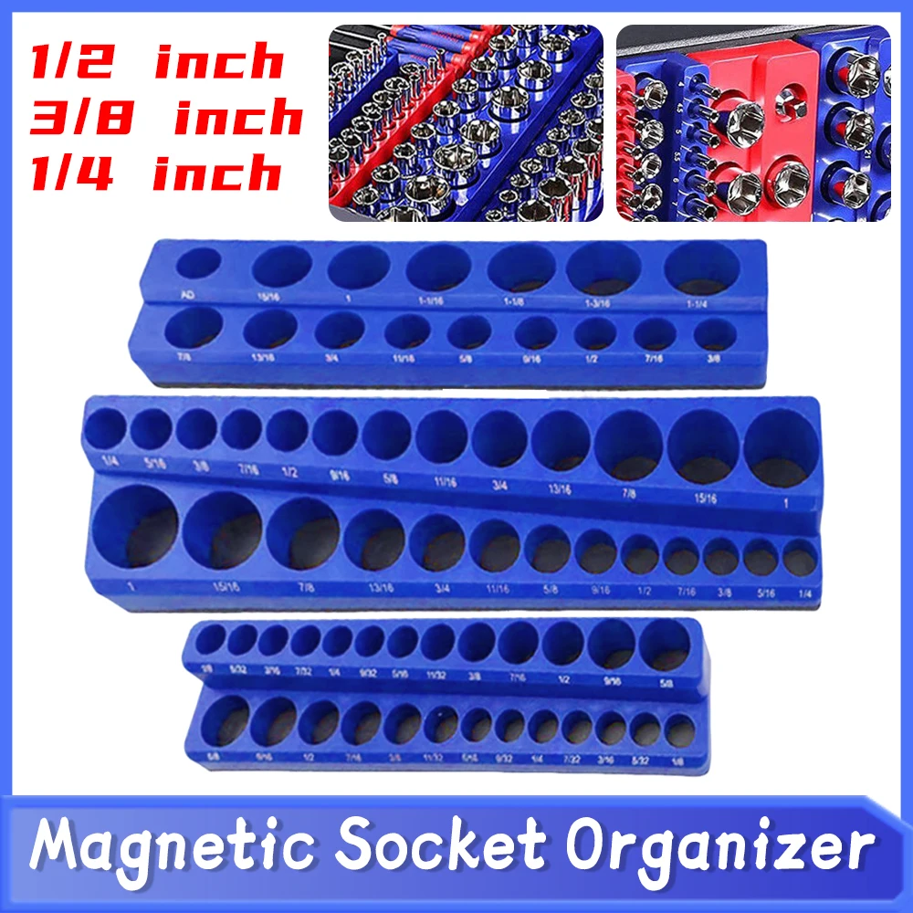Professional Magnetic Socket Organizer Set 1/2 3/8 1/4 Drive Metric SAE Trays Holds 141 Sockets Rubber Coated Anti-Drop Tools Or
Professional Magnetic Socket Organizer Set 1/2 3/8 1/4 Drive Metric SAE Trays Holds 141 Sockets Rubber Coated Anti-Drop Tools Or