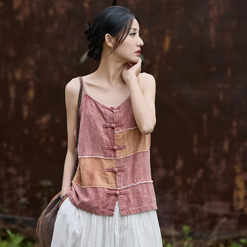 Sleeveless T-shirts Vintage Clothes Blouses and Shirts Oversized T-shirt Women Clothes Women's Blouse Cotton and Ramie
Sleeveless T-shirts Vintage Clothes Blouses and Shirts Oversized T-shirt Women Clothes Women's Blouse Cotton and Ramie