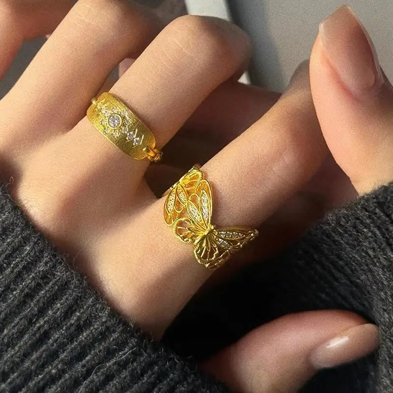 Romantic Dream Butterfly Female Ring New in Hollow out Charm inlay Dot Diamond Engagement rings for women Jewelry Gift
Romantic Dream Butterfly Female Ring New in Hollow out Charm inlay Dot Diamond Engagement rings for women Jewelry Gift
