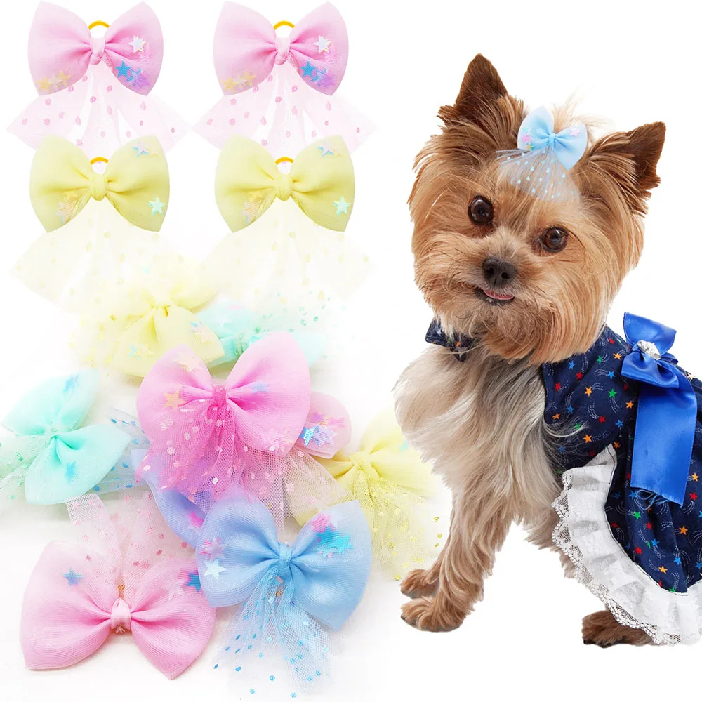 10PCS Puppy Bows With Rubber Bands Lace Dog Bows Handmade Pet Hair Accessories For Dogs and Cats Bowknots Pet Dogs Supplies
10PCS Puppy Bows With Rubber Bands Lace Dog Bows Handmade Pet Hair Accessories For Dogs and Cats Bowknots Pet Dogs Supplies