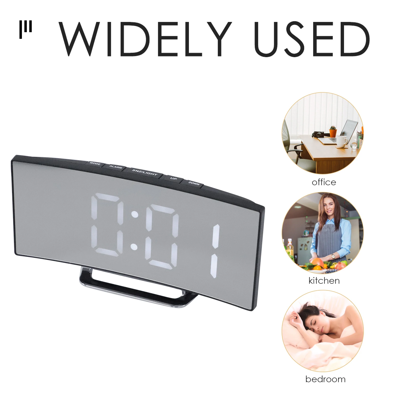 Silent Alarm Clock Large Screen LED Digital Display Bedroom Clock Waterproof ABS Material Stable Base Makeup Mirror Home Decor
Silent Alarm Clock Large Screen LED Digital Display Bedroom Clock Waterproof ABS Material Stable Base Makeup Mirror Home Decor