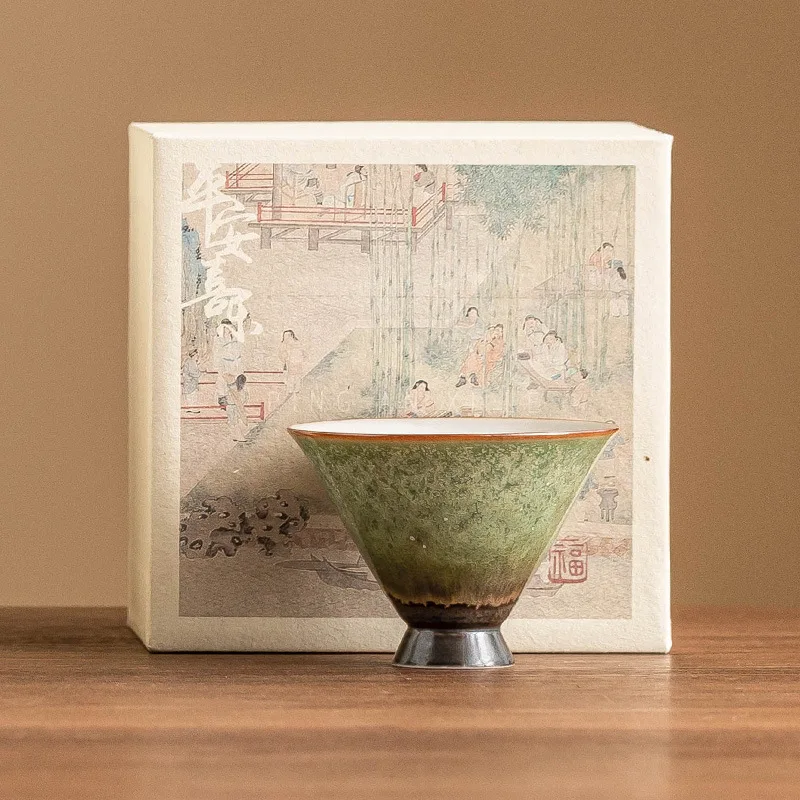 Kiln-changed retro teacup, green starry sky hat cup, high-end ceramic master cup, Chinese-style household tea cup, tea cup
Kiln-changed retro teacup, green starry sky hat cup, high-end ceramic master cup, Chinese-style household tea cup, tea cup