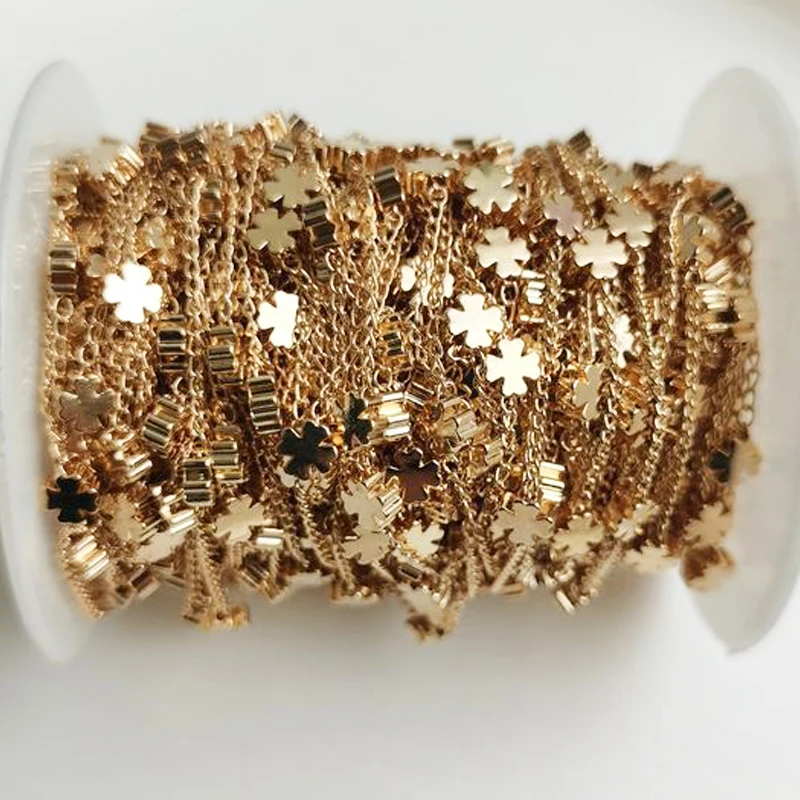 2Meters 1Meter Four Leaf Clover Copper Beaded Chains DIY Gold Color Necklace Bracelet Jewelry Making Accessories Dropshipping
2Meters 1Meter Four Leaf Clover Copper Beaded Chains DIY Gold Color Necklace Bracelet Jewelry Making Accessories Dropshipping