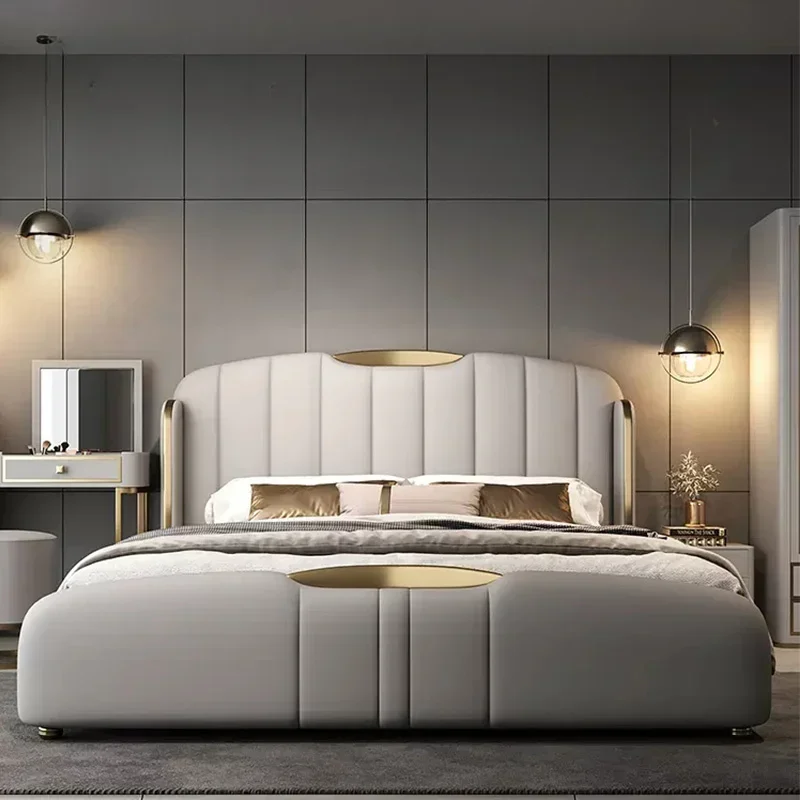 Light Luxury Solid Wood Double Bed Luxury Leather King Bed Cushioned Backrest Bedroom Furniture Set
Light Luxury Solid Wood Double Bed Luxury Leather King Bed Cushioned Backrest Bedroom Furniture Set