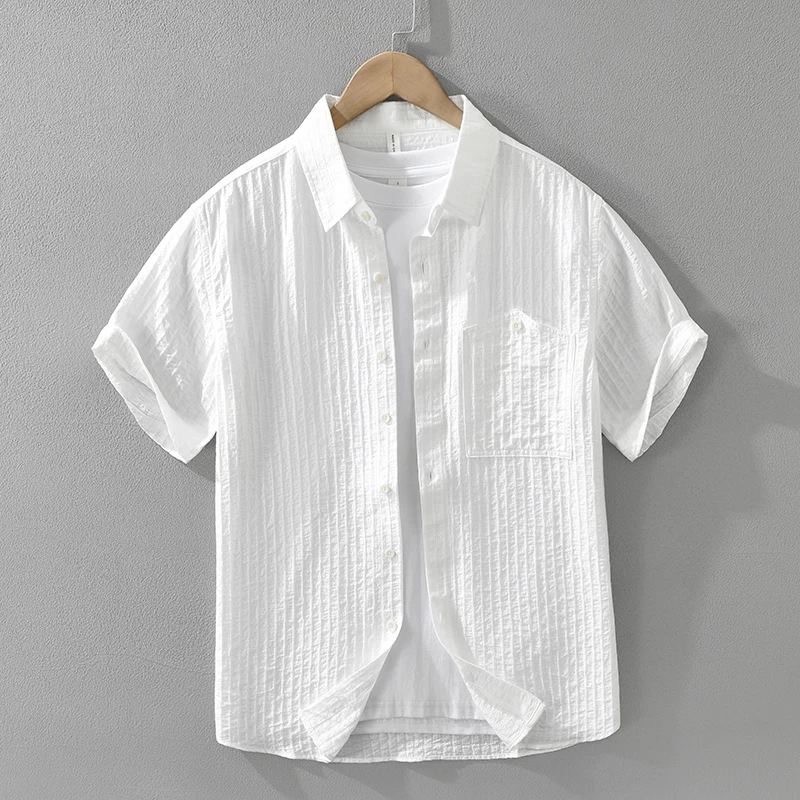 2026 Summer New Casual Striped Lyocell Thin Short Sleeve Shirt for Men Slim Turn-down Collar Shirt
2026 Summer New Casual Striped Lyocell Thin Short Sleeve Shirt for Men Slim Turn-down Collar Shirt
