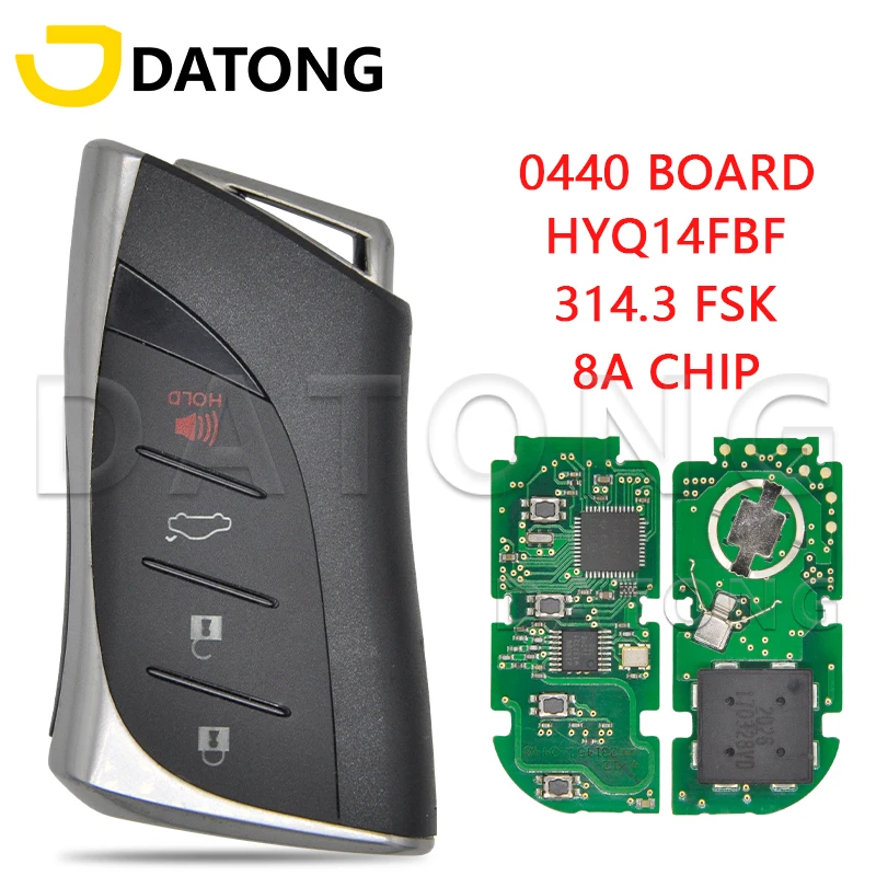 Datong World Car Remote Control Key For Lexus LS500h ES350 2018 2019 0440 Board HQY14FBF 314.3 FSK 8A Chip Keyless Go Card
Datong World Car Remote Control Key For Lexus LS500h ES350 2018 2019 0440 Board HQY14FBF 314.3 FSK 8A Chip Keyless Go Card