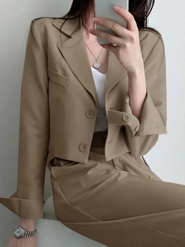 Blazer Women's Elegant Professional Temperament Fashion Olid Color Single-breasted Casual Korean Style Clothes Long Pants New
Blazer Women's Elegant Professional Temperament Fashion Olid Color Single-breasted Casual Korean Style Clothes Long Pants New
