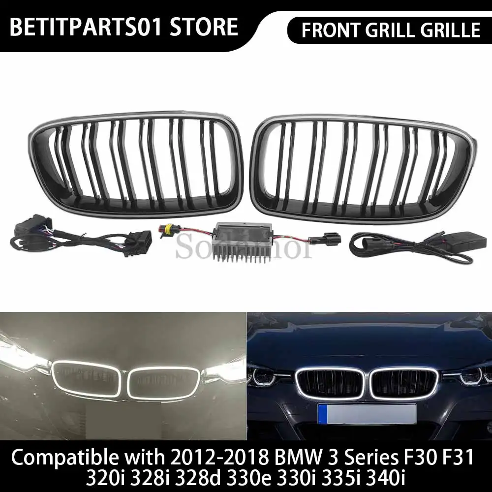 1 Pair LED Light Front Bumper Racing Grille Kidney Grills For BMW 3 Series F30 F31 320i 328i 328d 330e 330i 335i 340i 2012-2018
1 Pair LED Light Front Bumper Racing Grille Kidney Grills For BMW 3 Series F30 F31 320i 328i 328d 330e 330i 335i 340i 2012-2018