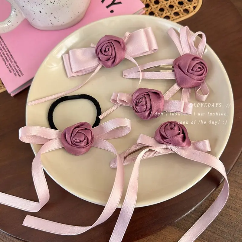 Pink Purple Contrast Fabric Rose Bow Hair Tie Side Clip for Bangs Sweet Simple Premium Elastic Soft Non Slip Durable Lightweight
Pink Purple Contrast Fabric Rose Bow Hair Tie Side Clip for Bangs Sweet Simple Premium Elastic Soft Non Slip Durable Lightweight
