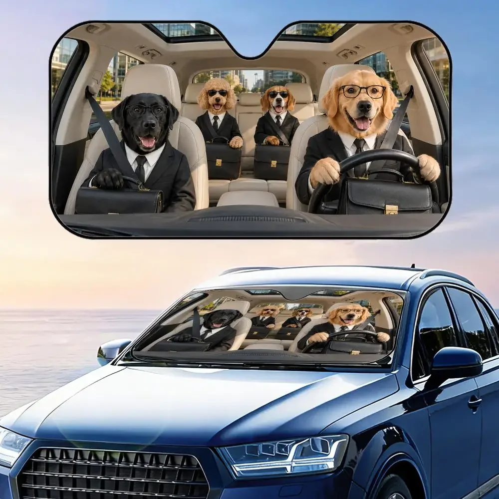 Dog in Black Suit Carrying Briefcase Sun Visor Car Windshield Sunshade UV Protection Reflective Foldable Heat Insulation Cover
Dog in Black Suit Carrying Briefcase Sun Visor Car Windshield Sunshade UV Protection Reflective Foldable Heat Insulation Cover