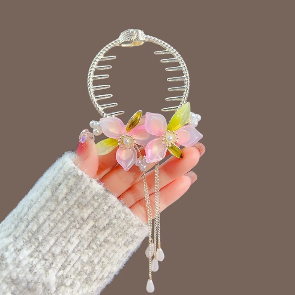Ancient-style Flowers Tassels Hair Claws Imitation Pearl Pink Round Bun Ponytail Holder Alloy Acrylic Hair Accessories Hanfu
Ancient-style Flowers Tassels Hair Claws Imitation Pearl Pink Round Bun Ponytail Holder Alloy Acrylic Hair Accessories Hanfu