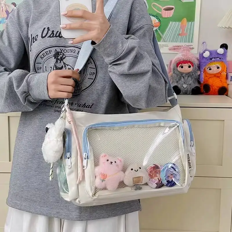 New Y2K Cute Ita Crossbody Bag Lolita Girl Transparent Comic Tote Bag Large Capacity Fashion Shoulder Bag JK DIY Display Handbag
New Y2K Cute Ita Crossbody Bag Lolita Girl Transparent Comic Tote Bag Large Capacity Fashion Shoulder Bag JK DIY Display Handbag