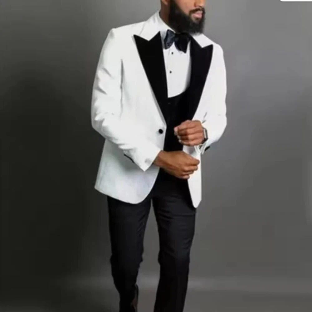 Fashion Single Button Suits for Men Peak Lapel Slim Elegant Wedding Party Tuxedo Formal Business Casual Male Suit 3 Piece Set
Fashion Single Button Suits for Men Peak Lapel Slim Elegant Wedding Party Tuxedo Formal Business Casual Male Suit 3 Piece Set