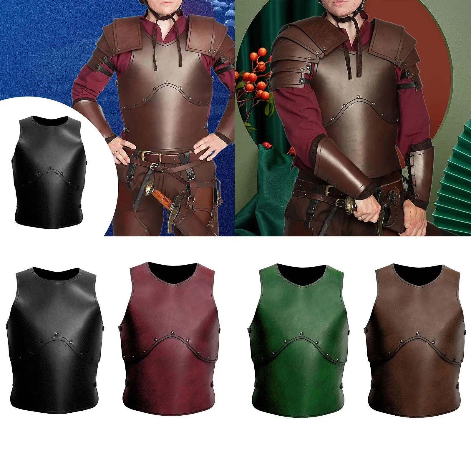 Medieval Chest Armor Decorative PU Leather Vest for Role Playing Halloween Party
Medieval Chest Armor Decorative PU Leather Vest for Role Playing Halloween Party