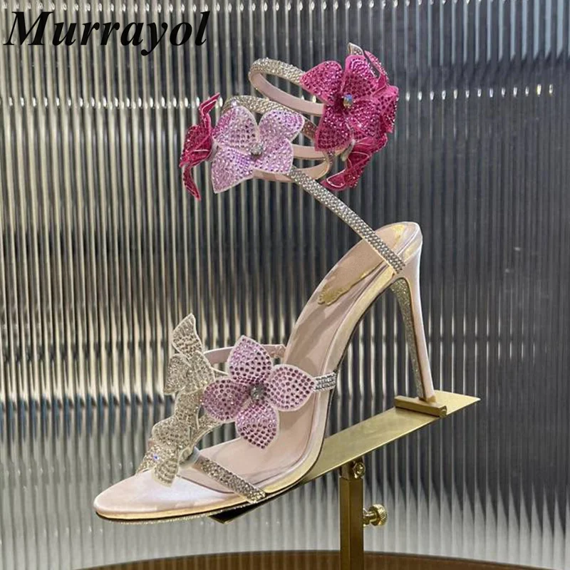 Snake Shaped Elastic Strap Thin High Heels Sandals Women Rhinestone Flower Decor Sandalias Summer Dress Shoes Bridesmaid Shoes
Snake Shaped Elastic Strap Thin High Heels Sandals Women Rhinestone Flower Decor Sandalias Summer Dress Shoes Bridesmaid Shoes