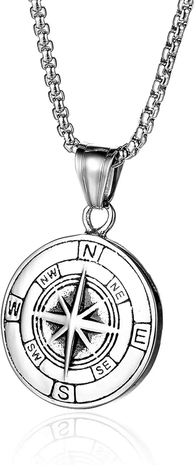 Stainless Steel Compass Necklace for Men, Minimalist Male Jewelry Pendant
Stainless Steel Compass Necklace for Men, Minimalist Male Jewelry Pendant