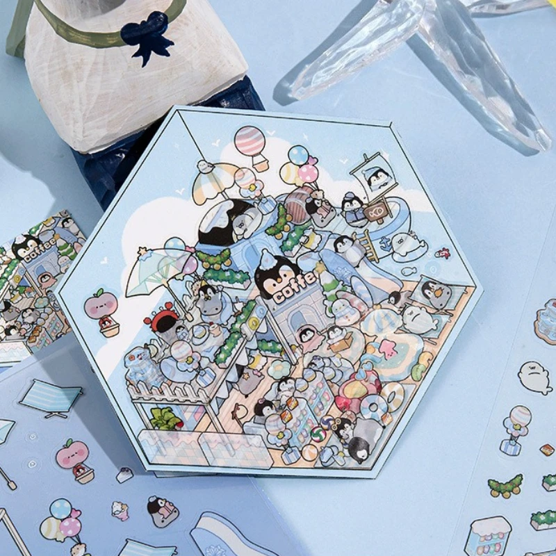 Cute Cartoon Penguin Ice Snow House 3D Landscape Stickers Fun Miniature Scene PET Stacked Decal Children Decompression Stickers
Cute Cartoon Penguin Ice Snow House 3D Landscape Stickers Fun Miniature Scene PET Stacked Decal Children Decompression Stickers