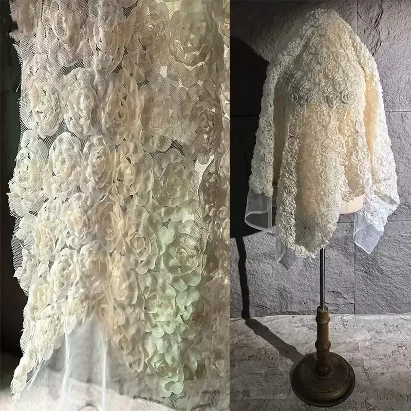 3D Flower Lace Jacquard Weave Hollow Material Handmade Wedding Dress Fashion Background Decoration Designer Clothing Fabric
3D Flower Lace Jacquard Weave Hollow Material Handmade Wedding Dress Fashion Background Decoration Designer Clothing Fabric