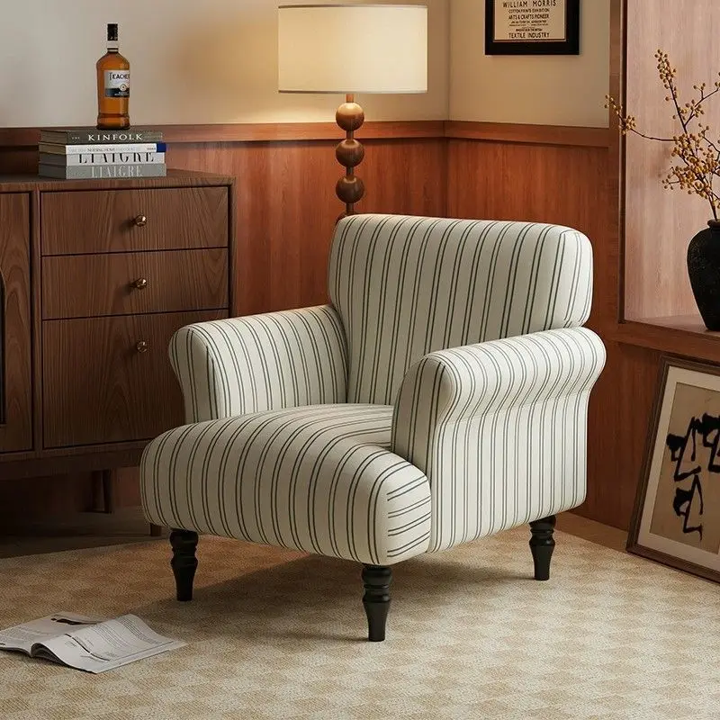 French retro single sofa chair antique living room B & B cotton and linen back chair designer casual tiger chair
French retro single sofa chair antique living room B & B cotton and linen back chair designer casual tiger chair