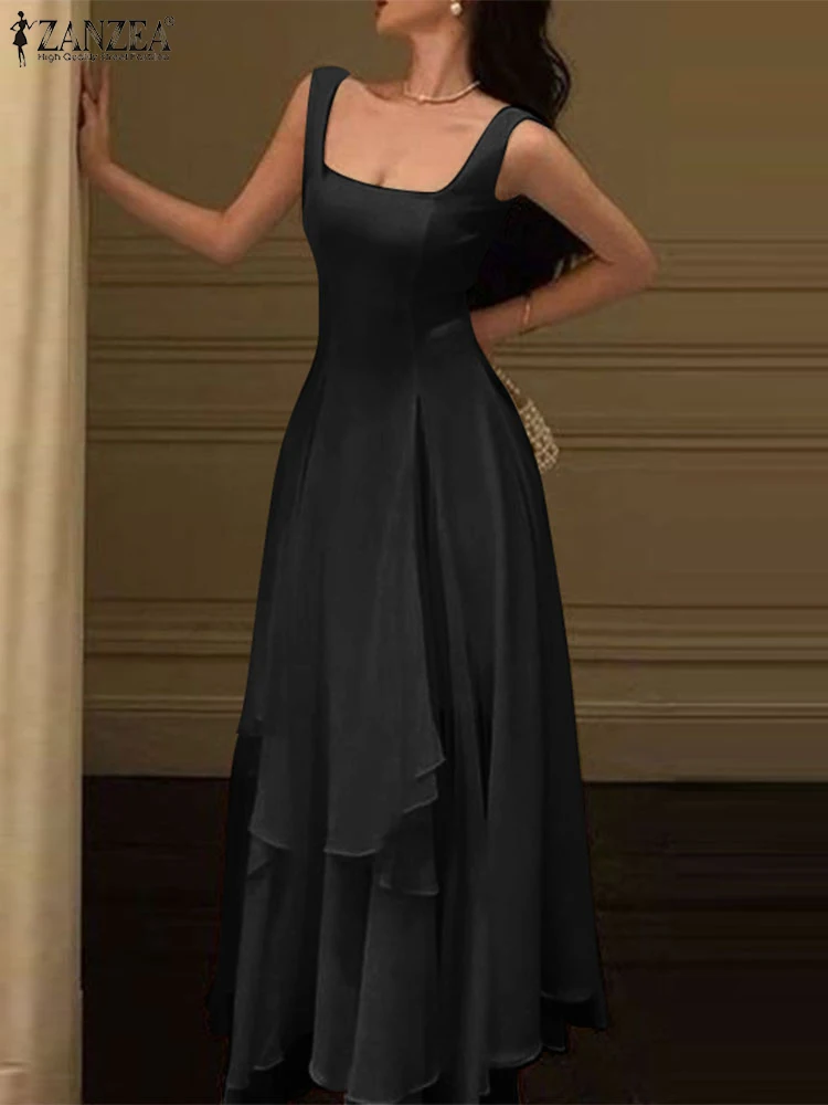 ZANZEA Women Elegant Party Maxi Dress 2025 Sleeveless Square Collar Sexy Ruffled Summer Sundress Casual Solid Long Vestidos Robe
ZANZEA Women Elegant Party Maxi Dress 2025 Sleeveless Square Collar Sexy Ruffled Summer Sundress Casual Solid Long Vestidos Robe