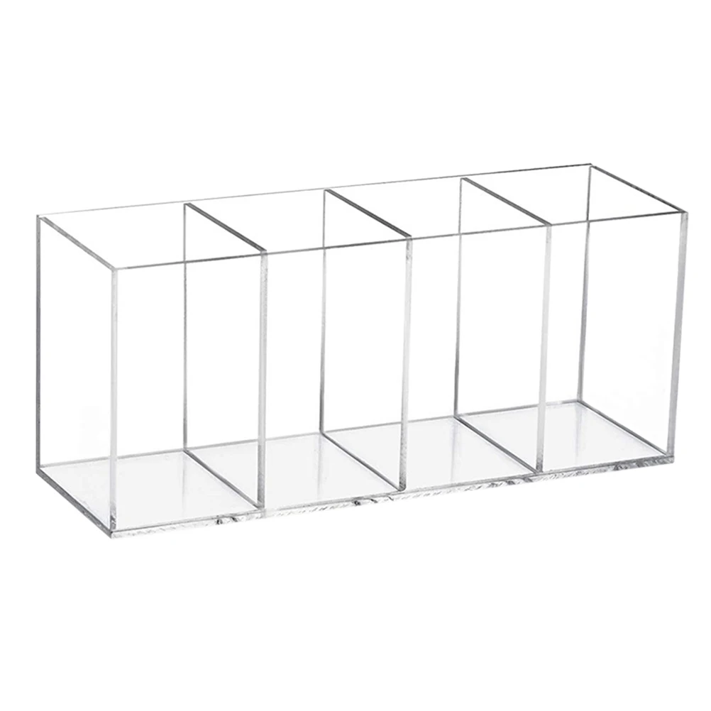 4-Compartment Acrylic Pen Holder Stationery Makeup Brush Storage Barrel Clear Organizer Countertop Practical Pen Box Desk
4-Compartment Acrylic Pen Holder Stationery Makeup Brush Storage Barrel Clear Organizer Countertop Practical Pen Box Desk