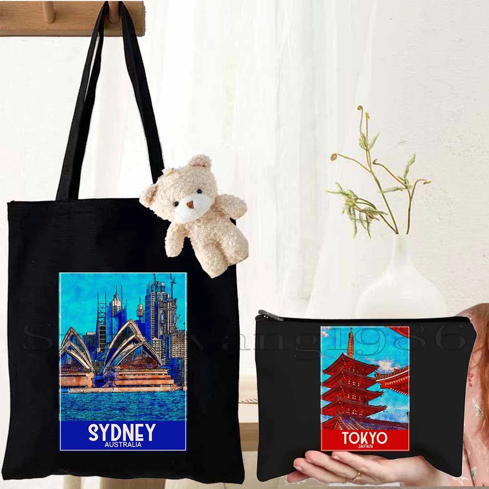 3pcs Seville Sofia Stockholm Sydney Tokyo Toronto Venice Warsaw Tallinn Watercolor Painting Canvas Tote Bag Shopper Handbag
3pcs Seville Sofia Stockholm Sydney Tokyo Toronto Venice Warsaw Tallinn Watercolor Painting Canvas Tote Bag Shopper Handbag