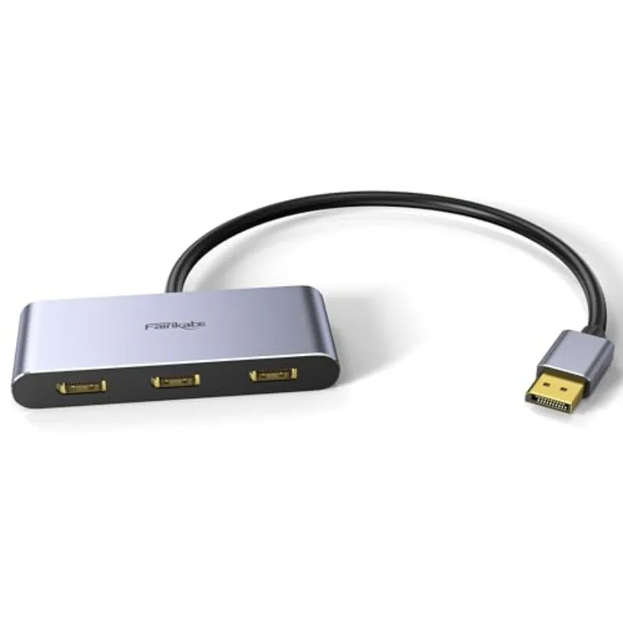 3 Port DisplayPort 1.4 Splitter - DisplayPort MST Hub Monitor Splitter Supports Single 8K Dual 4K 120Hz 60Hz and 1080p 60Hz - W
3 Port DisplayPort 1.4 Splitter - DisplayPort MST Hub Monitor Splitter Supports Single 8K Dual 4K 120Hz 60Hz and 1080p 60Hz - W