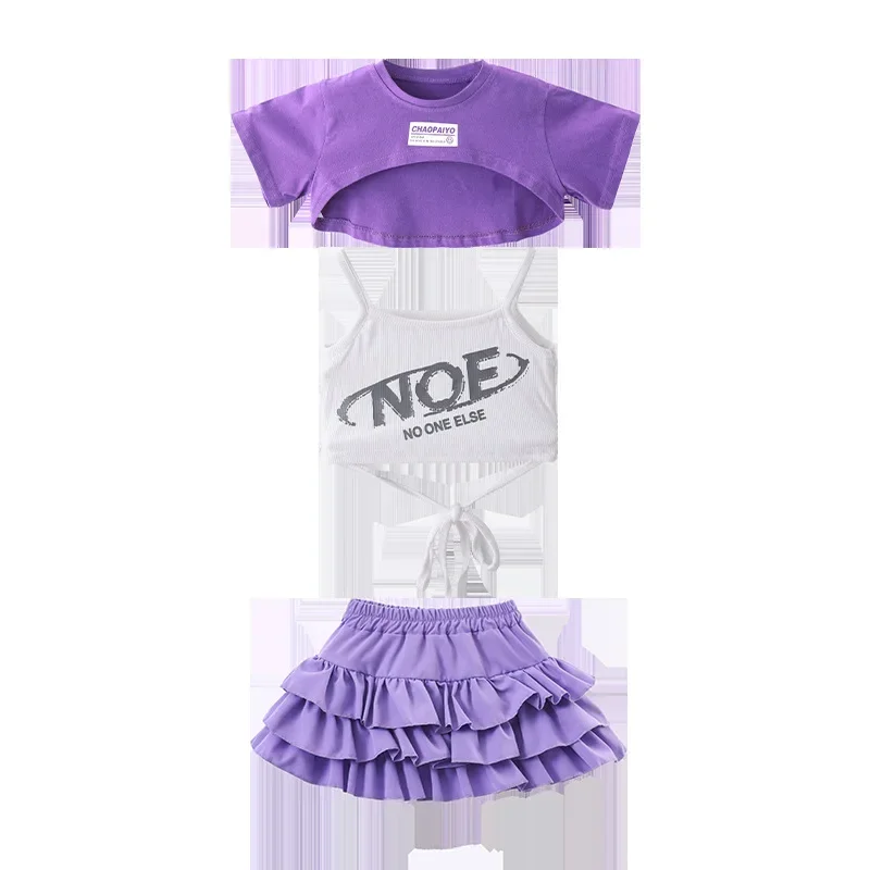 Girl's Dopamine Outfit Jazz Dance Performance Girl's Crop Exposed Short Sleeved Sweet Cool Runway Show Drum Trendy Outfit Set
Girl's Dopamine Outfit Jazz Dance Performance Girl's Crop Exposed Short Sleeved Sweet Cool Runway Show Drum Trendy Outfit Set