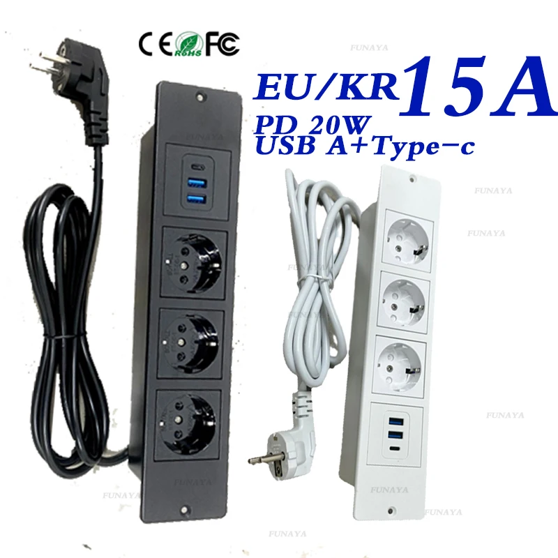 Power Electric Built-in Socket EU KR 3 Outlet 15A 3800W with USB PD20W TYPE-C AC110~250V Table Furniture Extension Hidden Socket
Power Electric Built-in Socket EU KR 3 Outlet 15A 3800W with USB PD20W TYPE-C AC110~250V Table Furniture Extension Hidden Socket