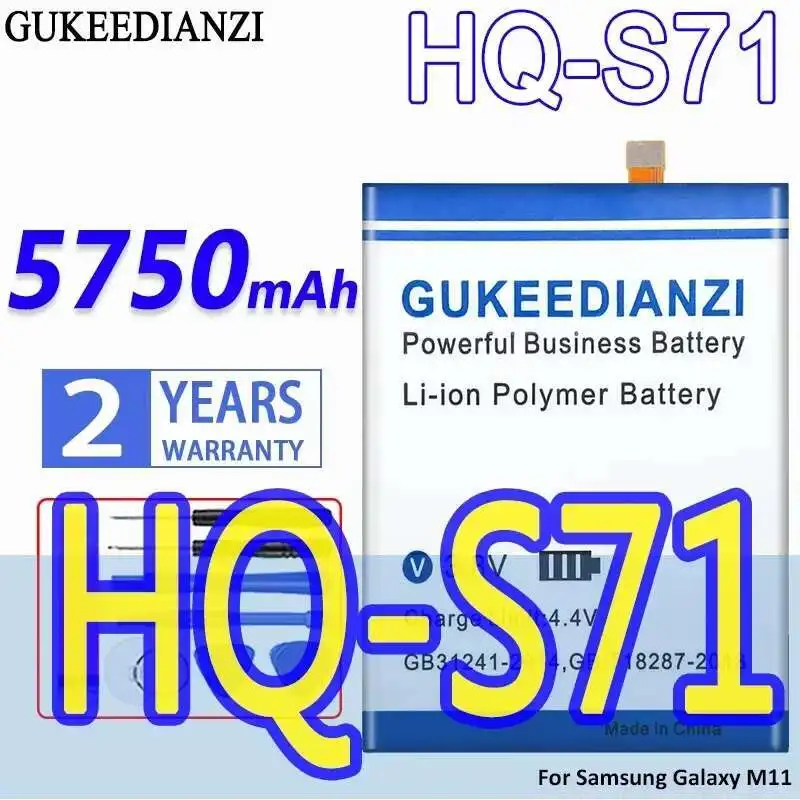 Стабильный аккумулятор для мобильного телефона HQ-S71 емкостью 5750 мАч для Samsung Galaxy M11, экологически чистый
Стабильный аккумулятор для мобильного телефона HQ-S71 емкостью 5750 мАч для Samsung Galaxy M11, экологически чистый