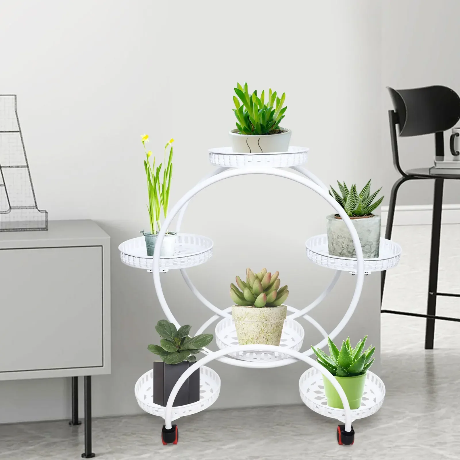 Metal Flower Rack for 6 Pots, 4-Tier Display Stand with Wheels, Suitable for Patio, Garden, Home Decor, Indoor/Outdoor
Metal Flower Rack for 6 Pots, 4-Tier Display Stand with Wheels, Suitable for Patio, Garden, Home Decor, Indoor/Outdoor