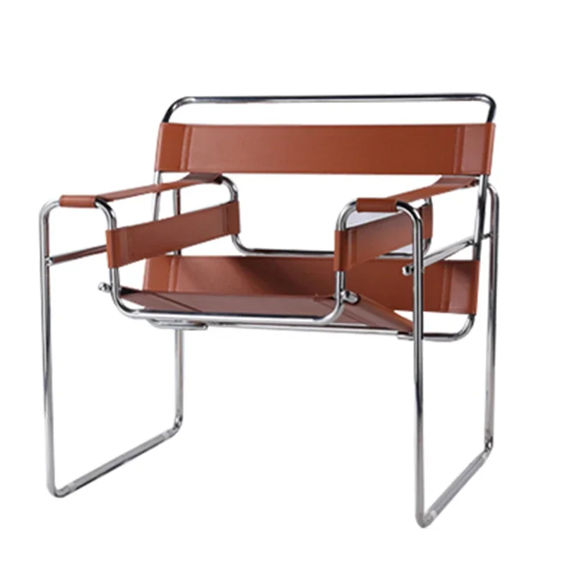 Designer Armchair Light Luxury Saddle Leather Mid-Ancient Stainless Steel Leisure Chair
Designer Armchair Light Luxury Saddle Leather Mid-Ancient Stainless Steel Leisure Chair