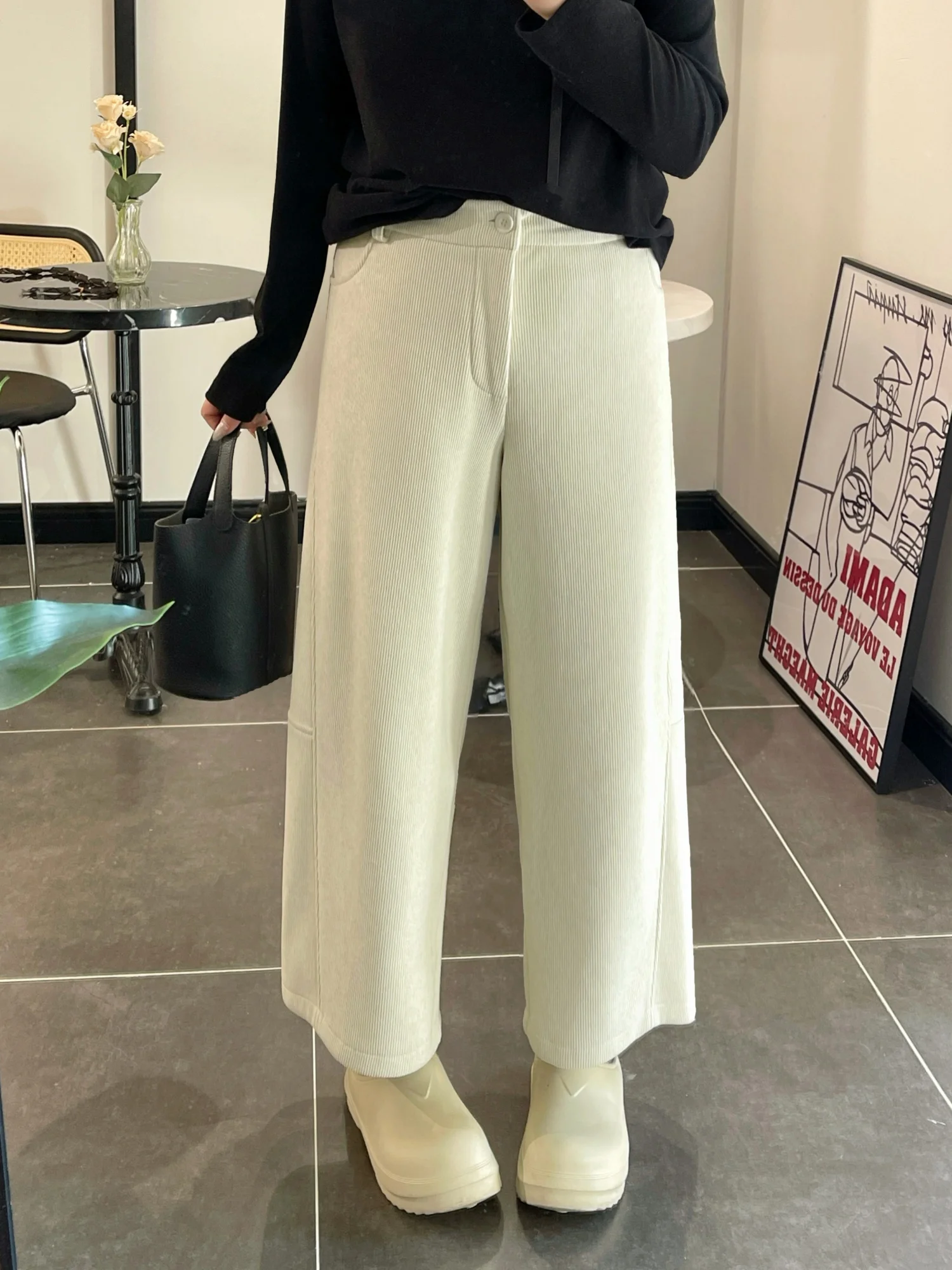 plus Size Women's Winter Corduroy Wide Leg Pants Fleece Lined Nine Points Slimming Casual Trousers High Waist Straight Tube
plus Size Women's Winter Corduroy Wide Leg Pants Fleece Lined Nine Points Slimming Casual Trousers High Waist Straight Tube