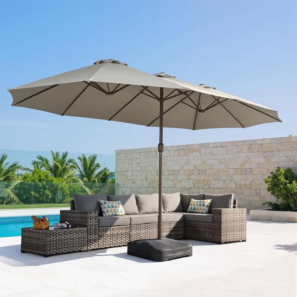 15t Patio Umbrella - Large Beach Umbrella W 12 Sturdy Ribs,UP50 Outdoor Table Umbrella,Picnic Market Umbrella W Base Crank Handl
15t Patio Umbrella - Large Beach Umbrella W 12 Sturdy Ribs,UP50 Outdoor Table Umbrella,Picnic Market Umbrella W Base Crank Handl