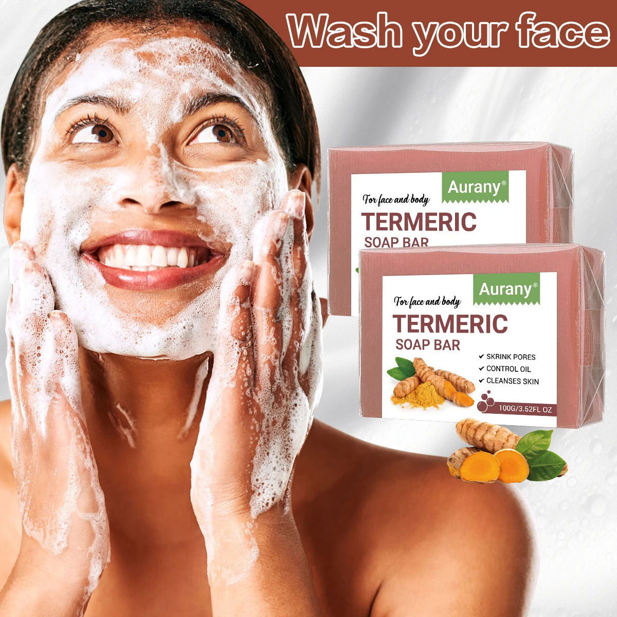 Мыло с куркумой для очищения тела - натуральное, отшелушивающее, с кокосовым маслом, маслом ши, для мягкой и сияющей кожи, подходит для Al
Мыло с куркумой для очищения тела - натуральное, отшелушивающее, с кокосовым маслом, маслом ши, для мягкой и сияющей кожи, подходит для Al