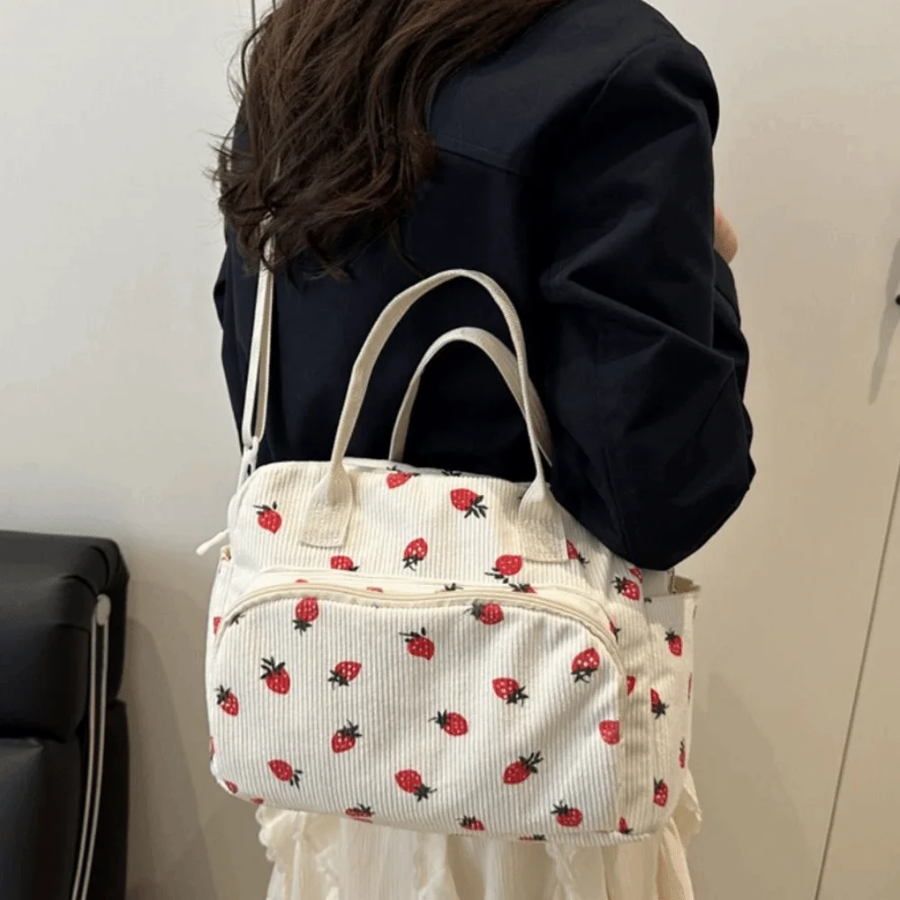 Large Capacity Corduroy Hand-Held Bag Waterproof Wear-Resistant Strawberry Crossbody Bag Reusable with Handle
Large Capacity Corduroy Hand-Held Bag Waterproof Wear-Resistant Strawberry Crossbody Bag Reusable with Handle