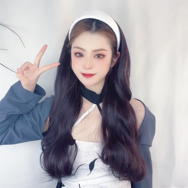 Synthetic Women's Long Hair Hair Clip Half Headpiece Popular Live Streaming Big Wave High Temperature Resistant Hair Wig
Synthetic Women's Long Hair Hair Clip Half Headpiece Popular Live Streaming Big Wave High Temperature Resistant Hair Wig