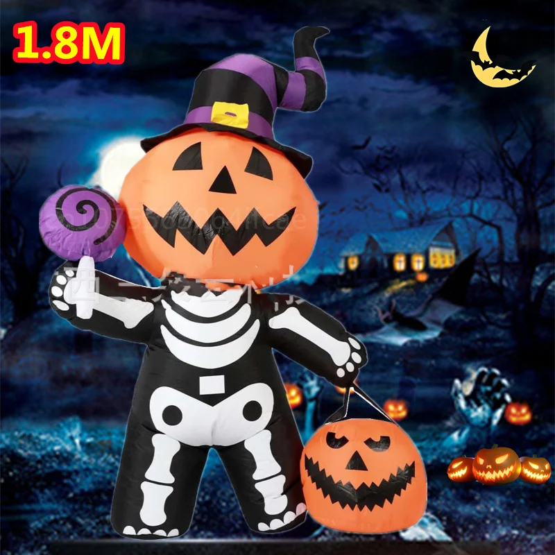 1.8M/6FT Halloween Inflatable Skull Ghost Carrying Pumpkin Model with LED Holiday Decor Outdoor Terror Ornament Courtyard Prop
1.8M/6FT Halloween Inflatable Skull Ghost Carrying Pumpkin Model with LED Holiday Decor Outdoor Terror Ornament Courtyard Prop