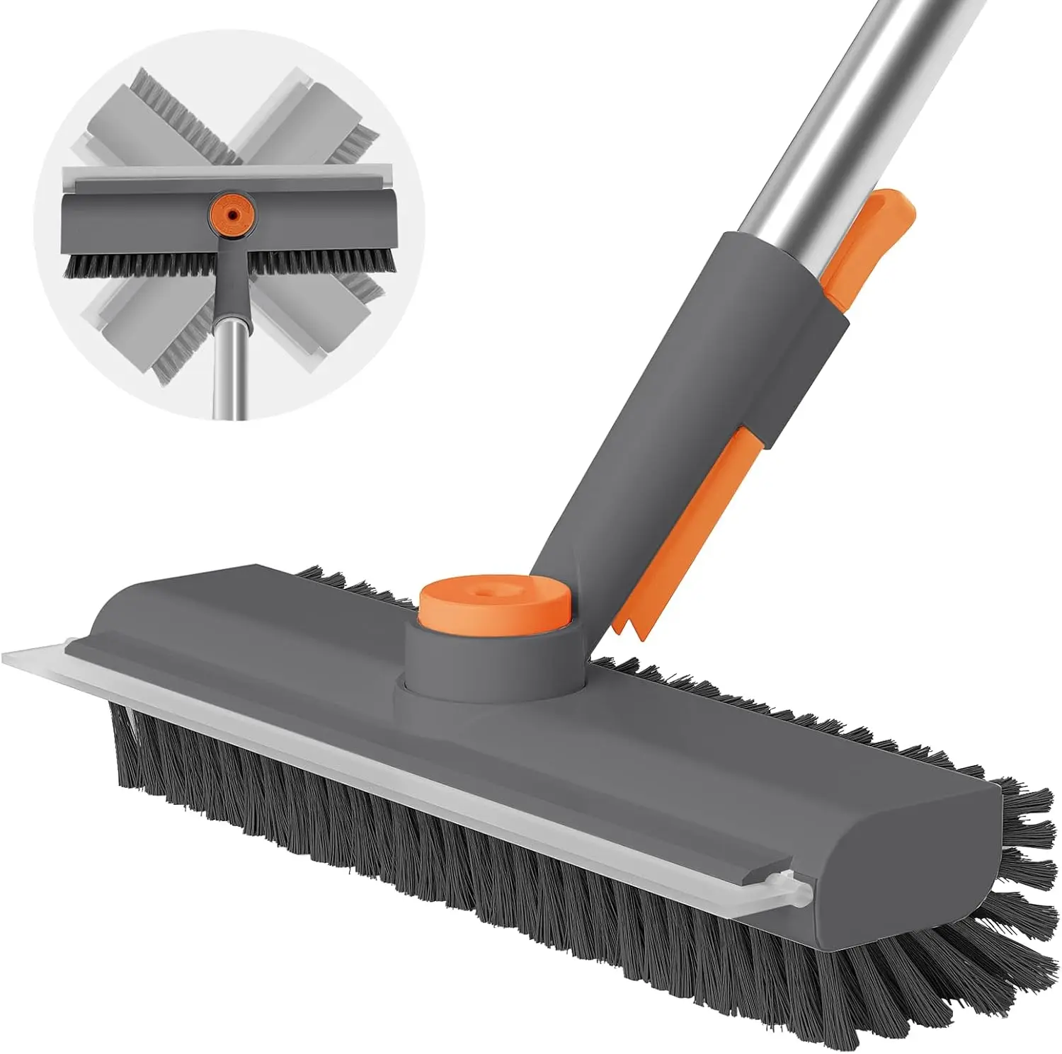 3-in-1 Floor Scrub Brush with Long Handle, Stiff Bristles & Scraper for Shower, Bathroom, Patio, Pool, Garage, Kitchen, Wall, Deck - Gray
3-in-1 Floor Scrub Brush with Long Handle, Stiff Bristles & Scraper for Shower, Bathroom, Patio, Pool, Garage, Kitchen, Wall, Deck - Gray