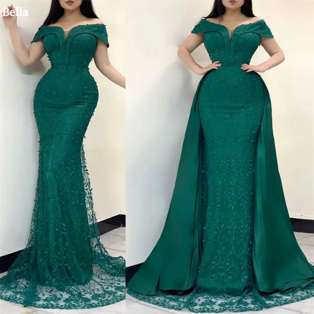 Bella Off the Shoulder Satin Prom Dresses V-neck Mermaid Wedding Dress Elegant Sleeveless Detachable Train Vestidos De Fiesta
Bella Off the Shoulder Satin Prom Dresses V-neck Mermaid Wedding Dress Elegant Sleeveless Detachable Train Vestidos De Fiesta