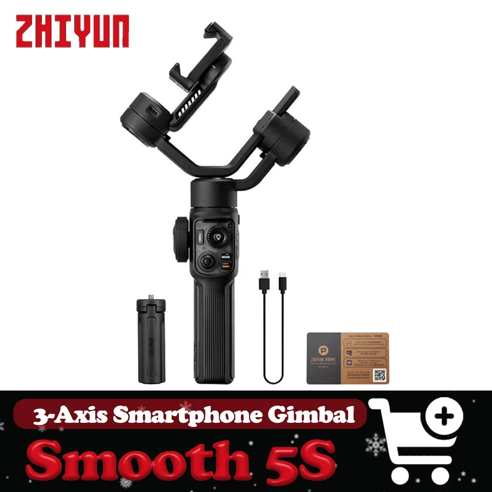 ZHIYUN Smooth 5S 360° Rotation 3-Axis Smartphone Gimbal Intergrated Fill Light for Vlogging Recording Photography
ZHIYUN Smooth 5S 360° Rotation 3-Axis Smartphone Gimbal Intergrated Fill Light for Vlogging Recording Photography