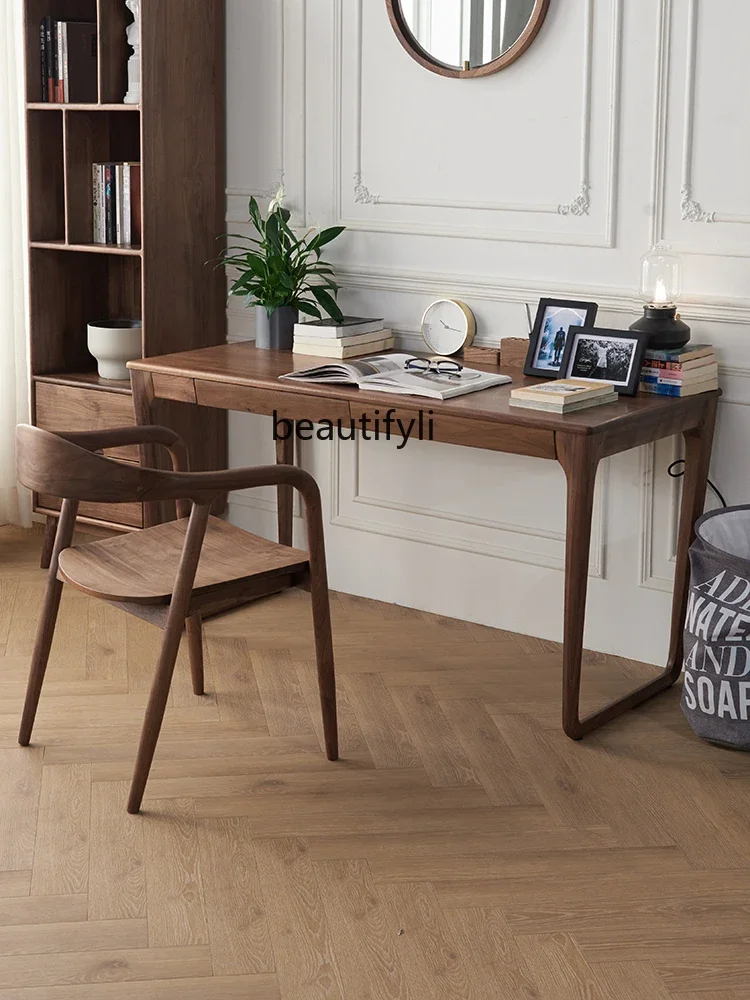 North American Black Walnut Desk Solid Wood Desk Home Desk Nordic Study Furniture New Chinese Study Table D96
North American Black Walnut Desk Solid Wood Desk Home Desk Nordic Study Furniture New Chinese Study Table D96