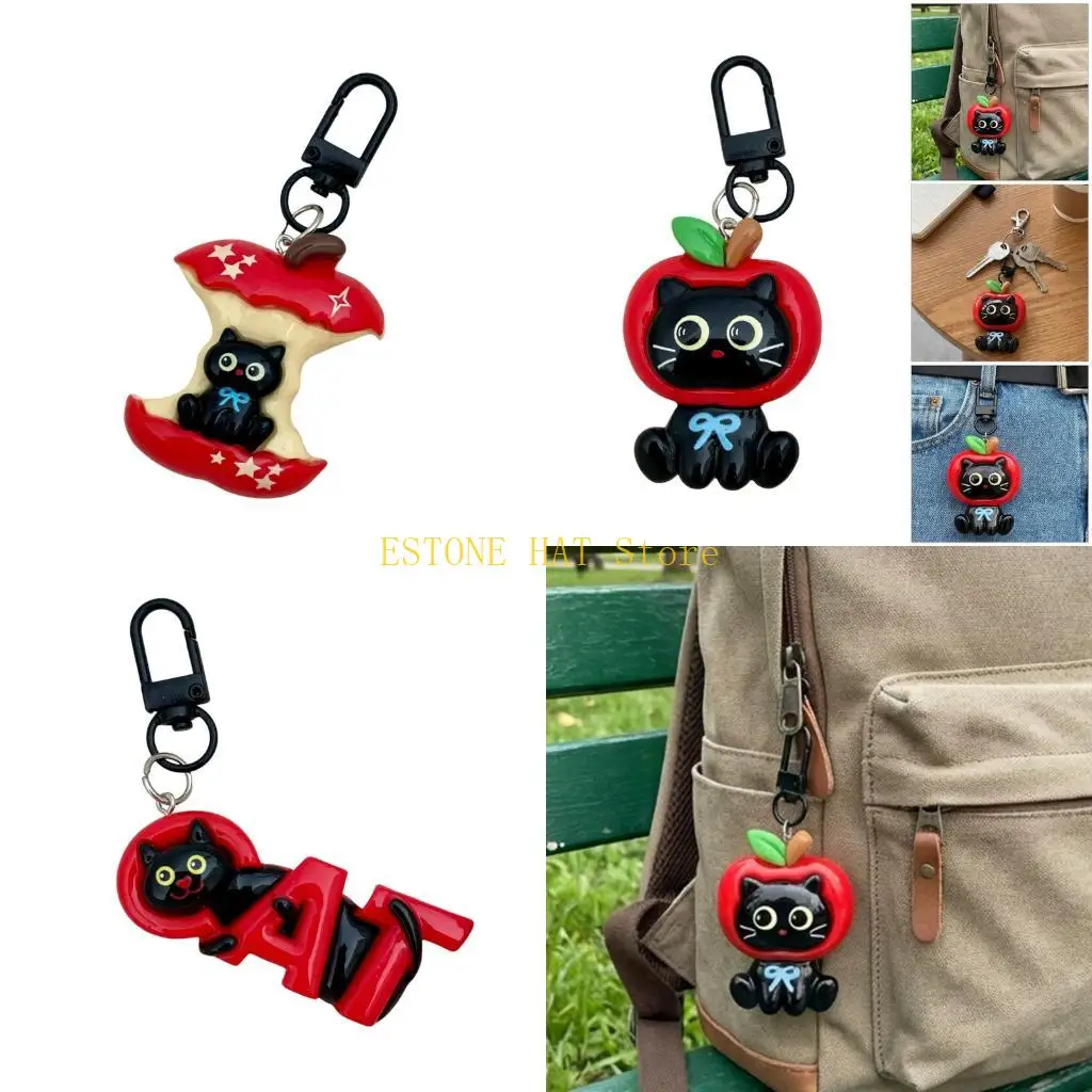 49MF Cats Keychain Charm Pendant for Couples and Friend Lovely Black Cats Resin Charm Decoration Holder Bag Hanging Item
49MF Cats Keychain Charm Pendant for Couples and Friend Lovely Black Cats Resin Charm Decoration Holder Bag Hanging Item