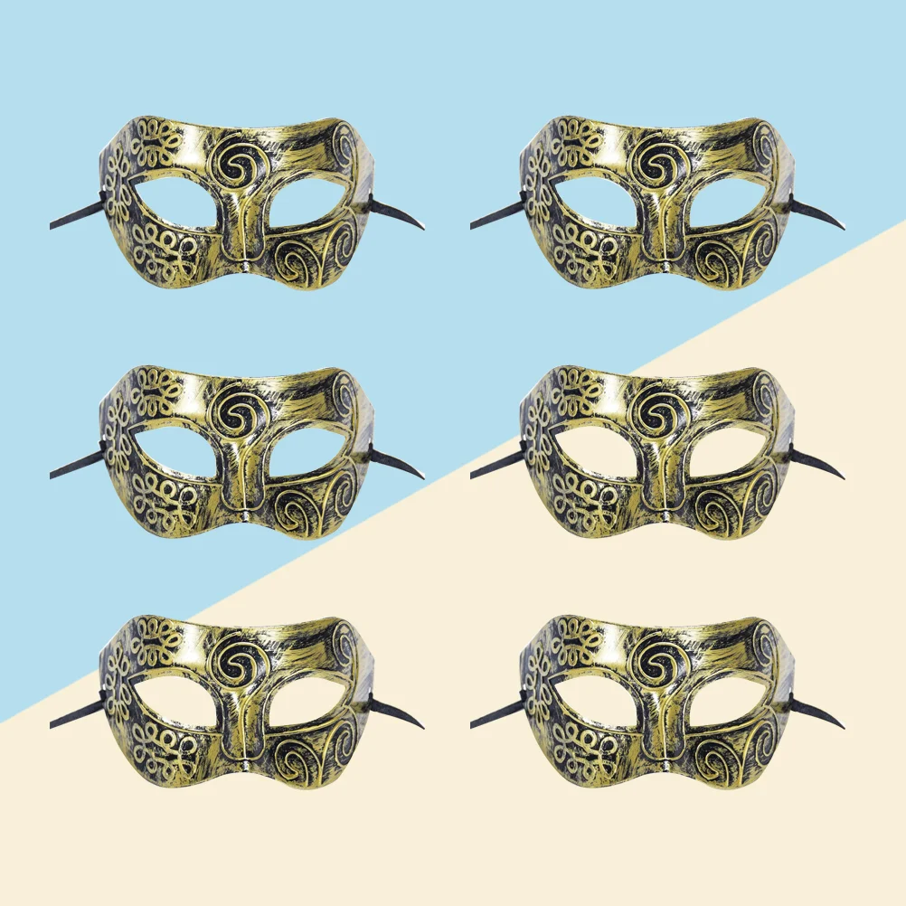 6Pcs Roman Man Mask for Halloween Carved Mask with A Flat Cut Across the Face( Gold) vintage mask
6Pcs Roman Man Mask for Halloween Carved Mask with A Flat Cut Across the Face( Gold) vintage mask