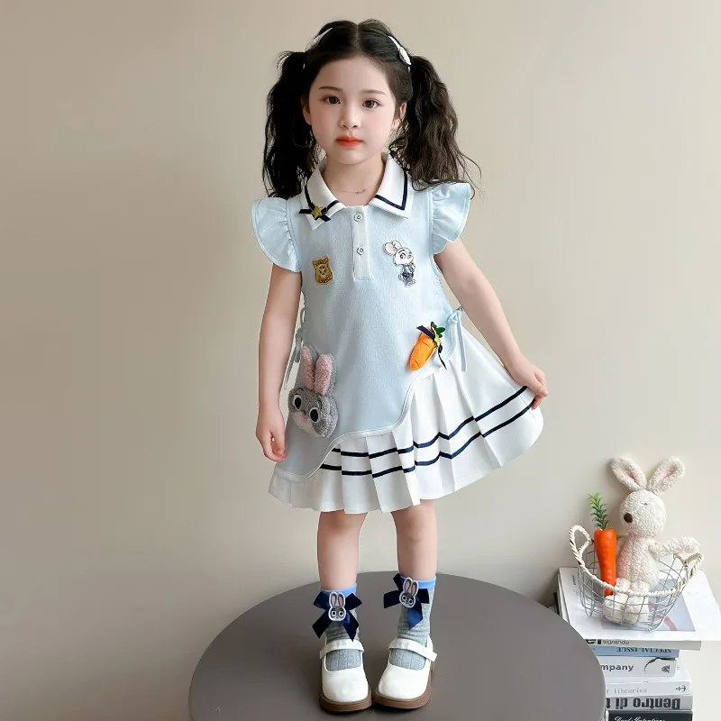New Cute Cartoon Ruffle Sleeve Rabbit Princess Dress Causal Summer Short Sleeve Polo Neck Pleated Skirt for 3-8Y Girls Clothes
New Cute Cartoon Ruffle Sleeve Rabbit Princess Dress Causal Summer Short Sleeve Polo Neck Pleated Skirt for 3-8Y Girls Clothes