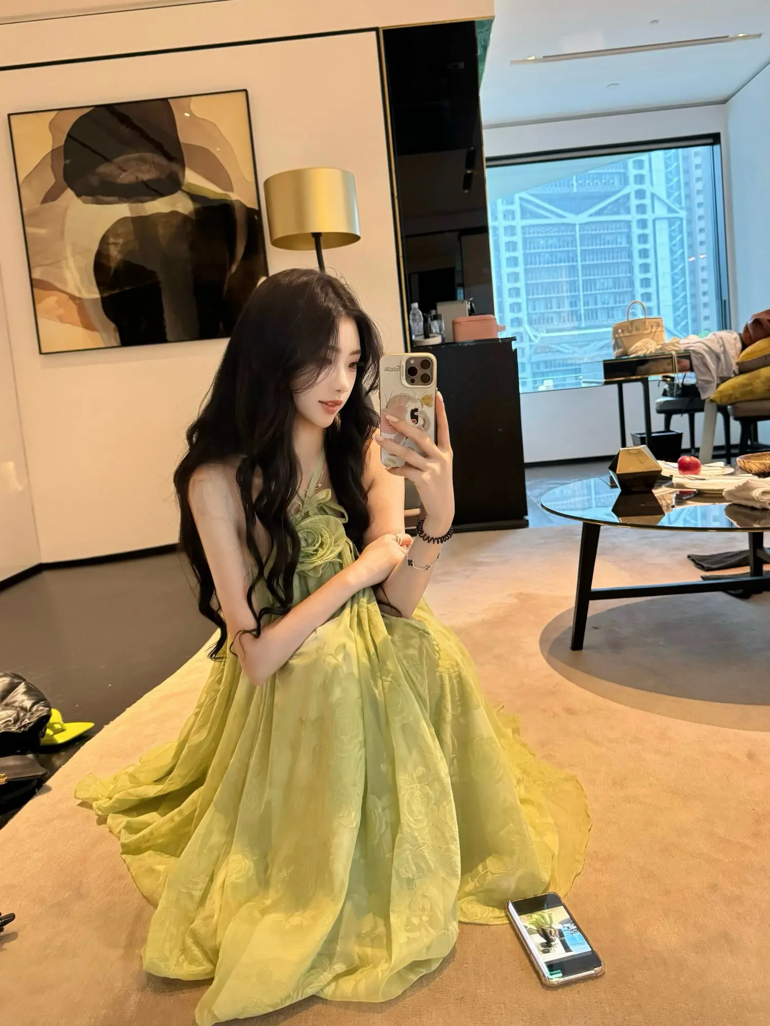 J11 Studio Green Wild Fairy Du Home Style 3D Flower Loose Meat Covering Shoulder Baring Neck Hanging Strap Dress
J11 Studio Green Wild Fairy Du Home Style 3D Flower Loose Meat Covering Shoulder Baring Neck Hanging Strap Dress