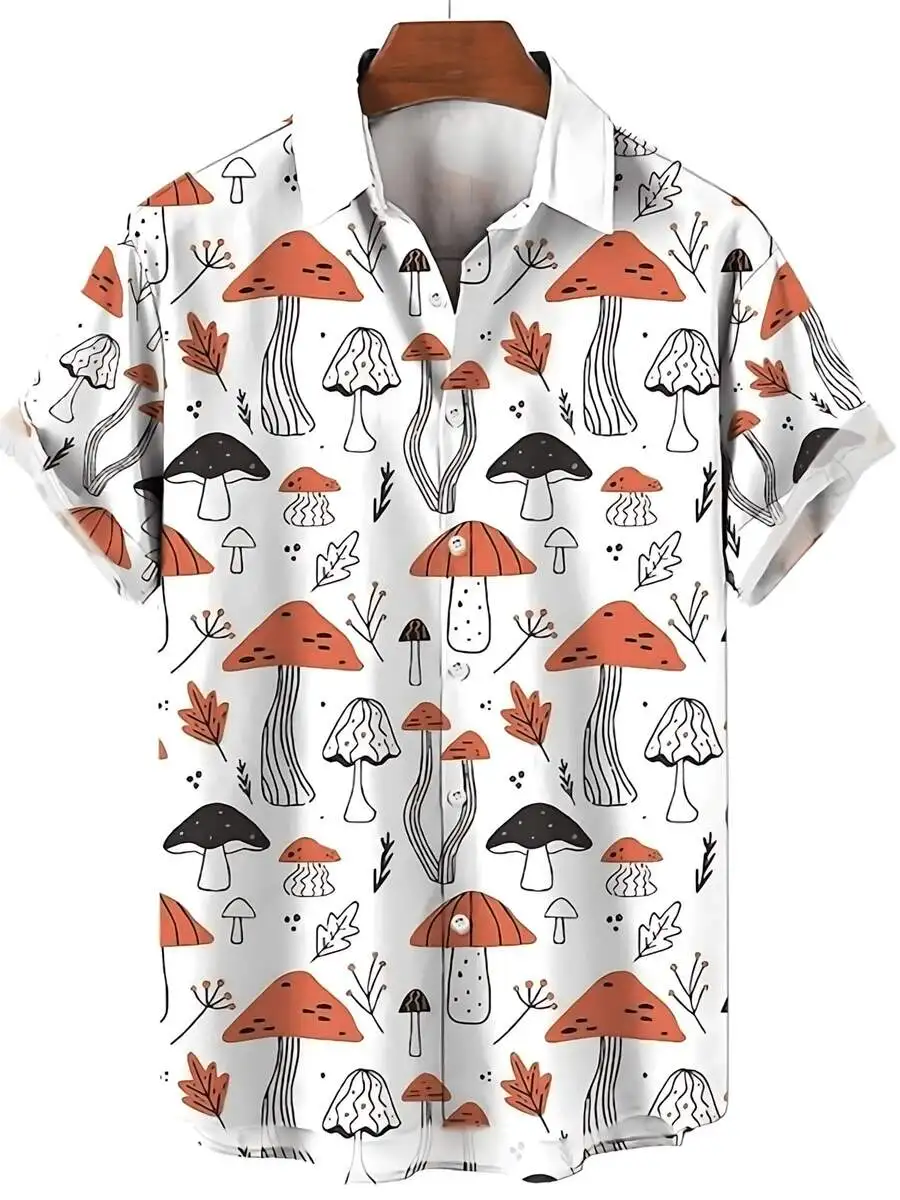 Mushroom Print Short Sleeve Hawaiian Shirt For Men Casual Beach Vacation Top
Mushroom Print Short Sleeve Hawaiian Shirt For Men Casual Beach Vacation Top
