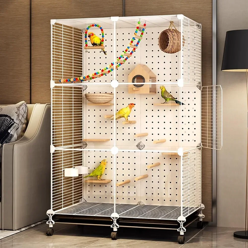 Parrot Cage, Parakeet Cage, Large Bird Cage, Cage for Birds with Wheels, Bird Nest, Ladder, Swing, Tray, for Parakeets Canaries
Parrot Cage, Parakeet Cage, Large Bird Cage, Cage for Birds with Wheels, Bird Nest, Ladder, Swing, Tray, for Parakeets Canaries