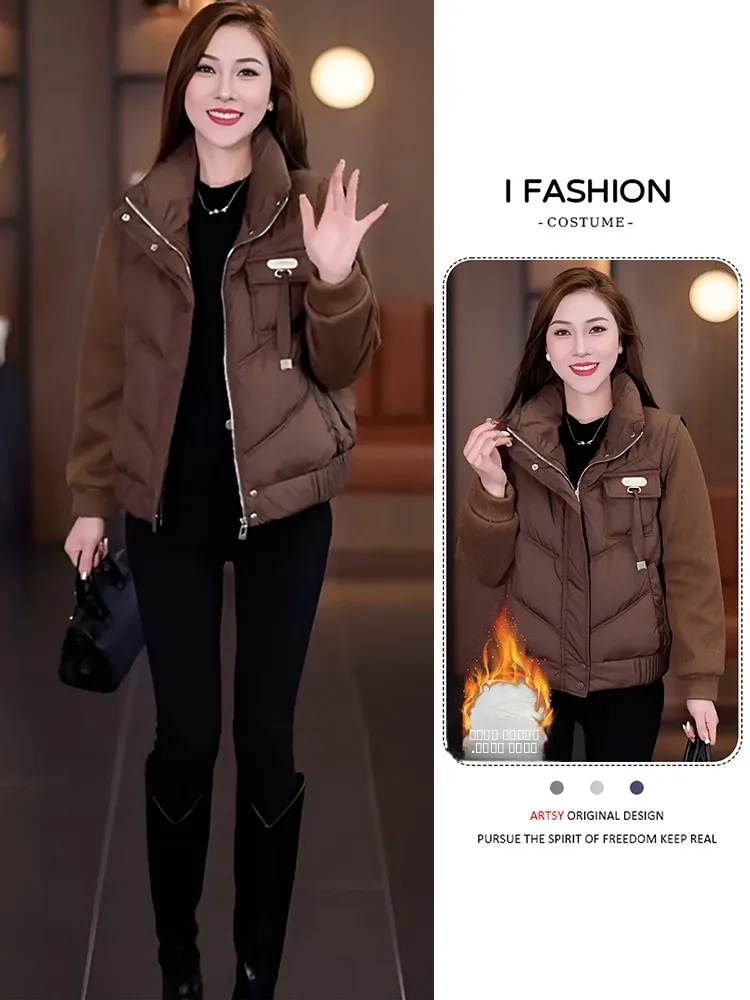 Утепленная флисовая теплая хлопковая куртка для женщин: простой модный дизайн, осень-зима, новинка, на пуговицах и молнии, цветное пальто
Утепленная флисовая теплая хлопковая куртка для женщин: простой модный дизайн, осень-зима, новинка, на пуговицах и молнии, цветное пальто